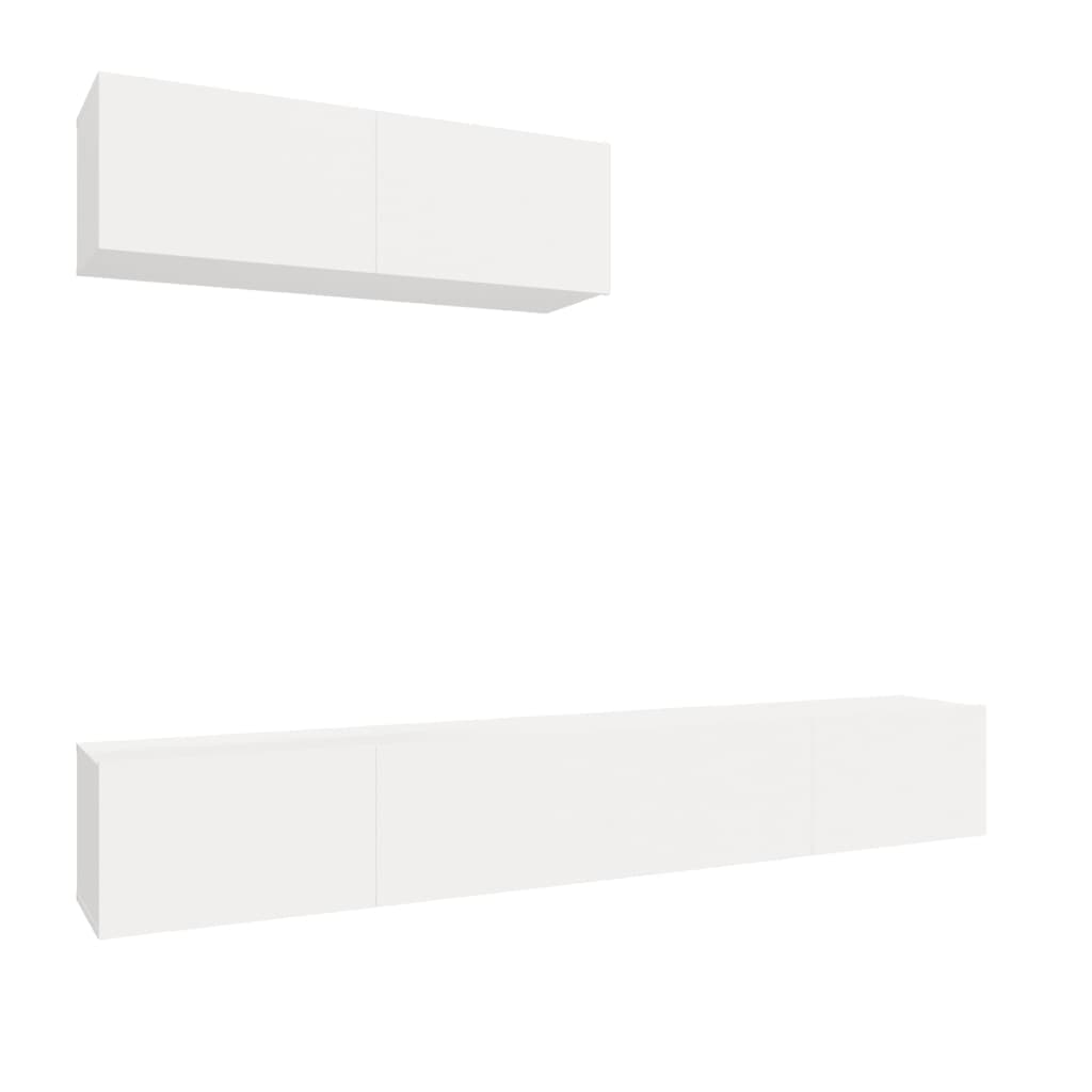 vidaXL Conjunto móveis de TV 3 pcs madeira processada branco