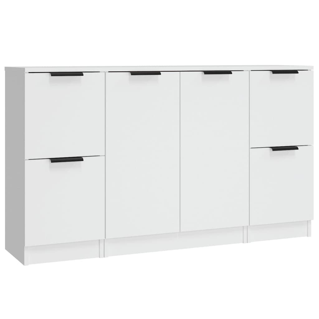 vidaXL Aparadores 3 pcs madeira processada branco