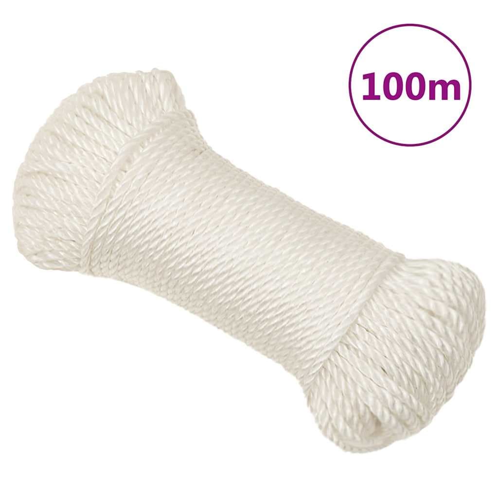 vidaXL Corda de trabalho 3 mm 100 m polipropileno branco