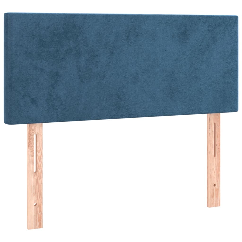 vidaXL Cabeceira de cama veludo 100x5x78/88 cm azul-escuro