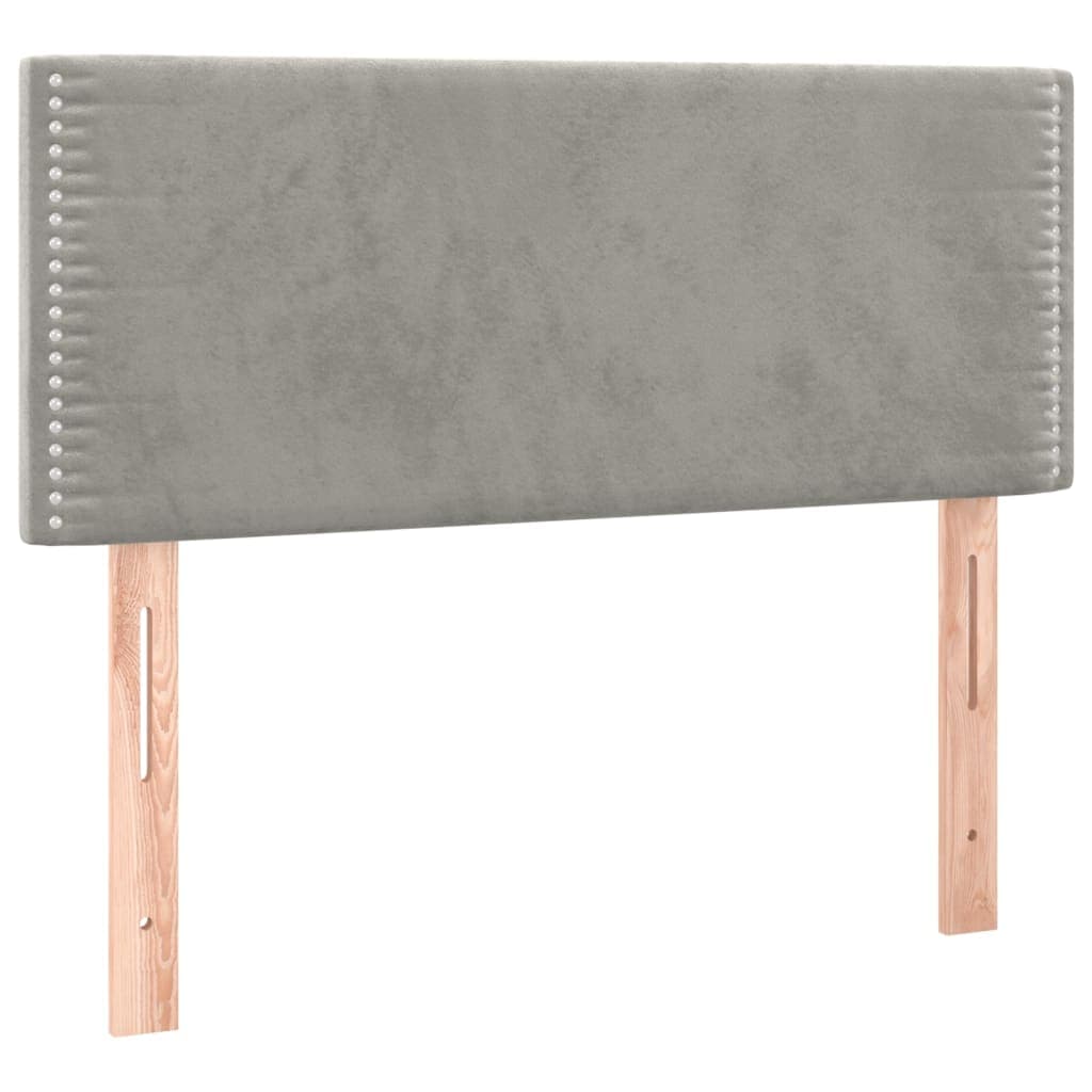 vidaXL Cabeceira de cama veludo 80x5x78/88 cm cinzento-claro