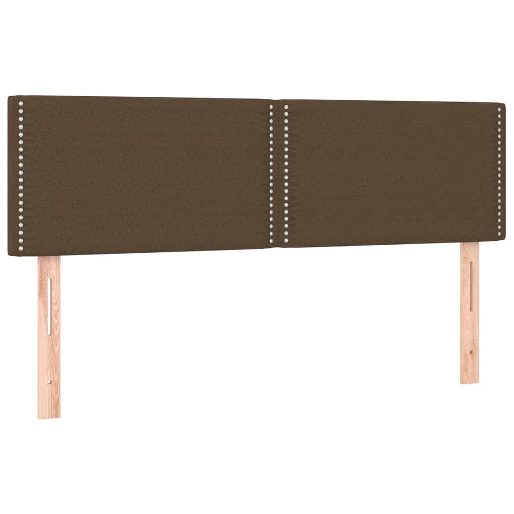 vidaXL Cabeceiras castanho-escuro 144x5x78/88 cm tecido