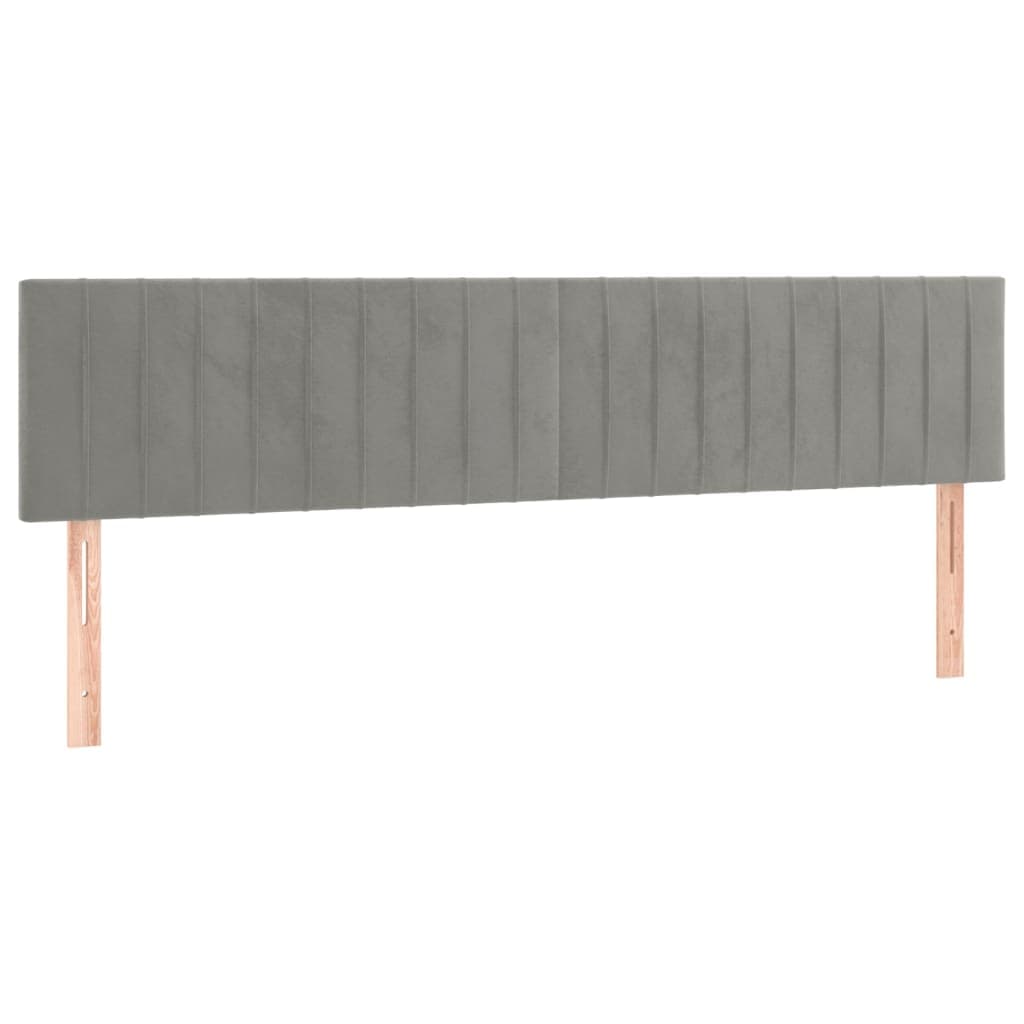 vidaXL Cabeceiras cinzento-claro 200x5x78/88 cm veludo