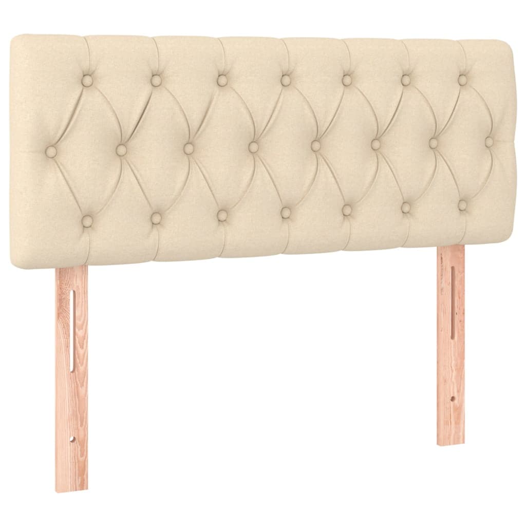 vidaXL Cabeceira de cama tecido 90x7x78/88 cm creme