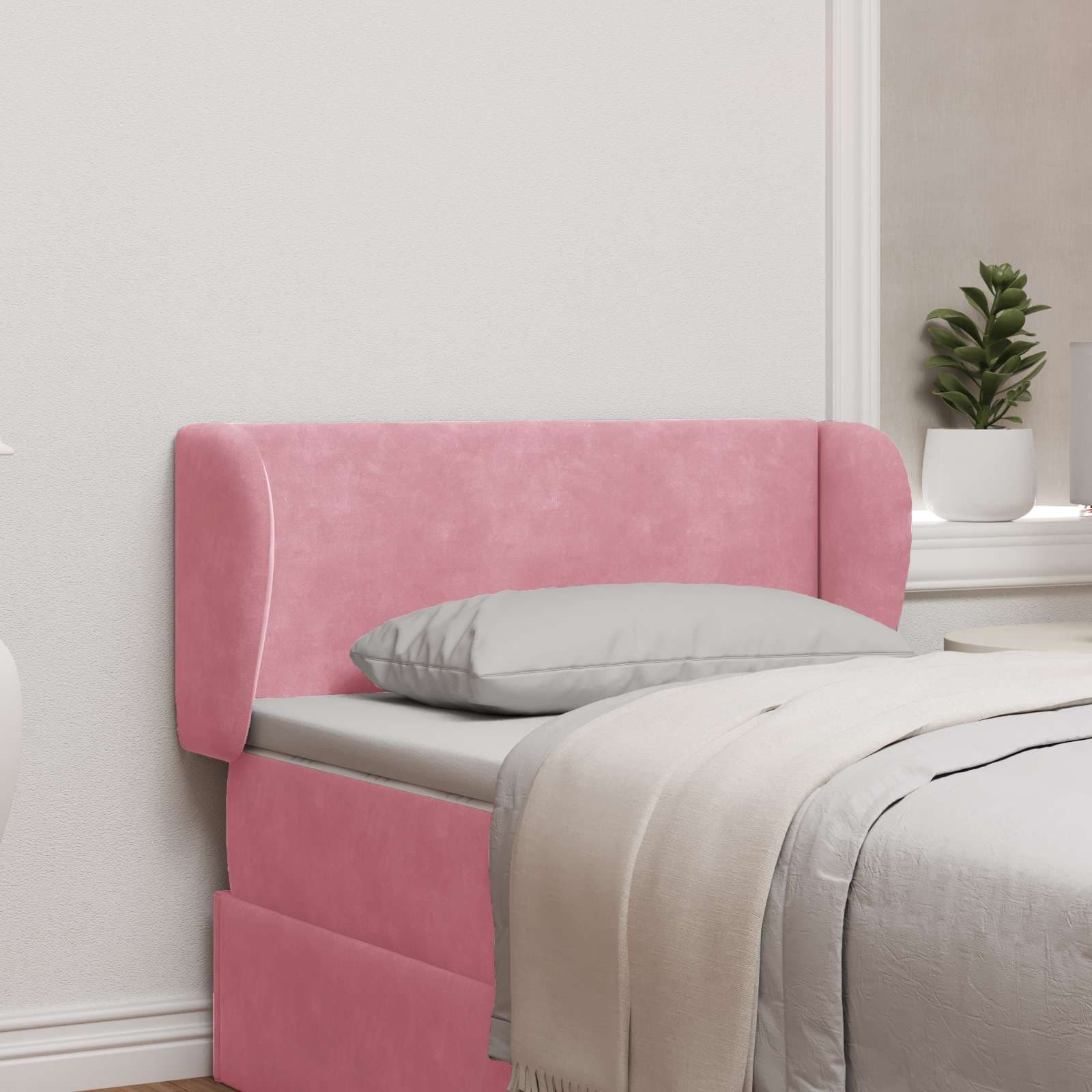 vidaXL Orelha de Cabeceira Rosa 40 x 23 x 6 cm Veludo