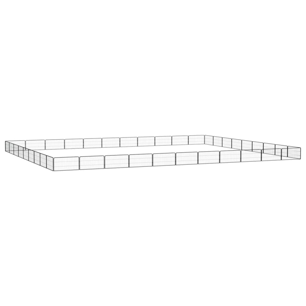 vidaXL Parque p/ cães c/ 40 painéis 100x50 cm aço revestido a pó preto