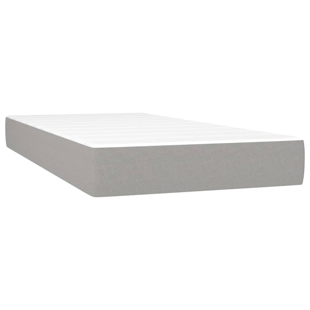 vidaXL Colchão de molas ensacadas firmeza média 90x190x20 cm tecido cinza-claro