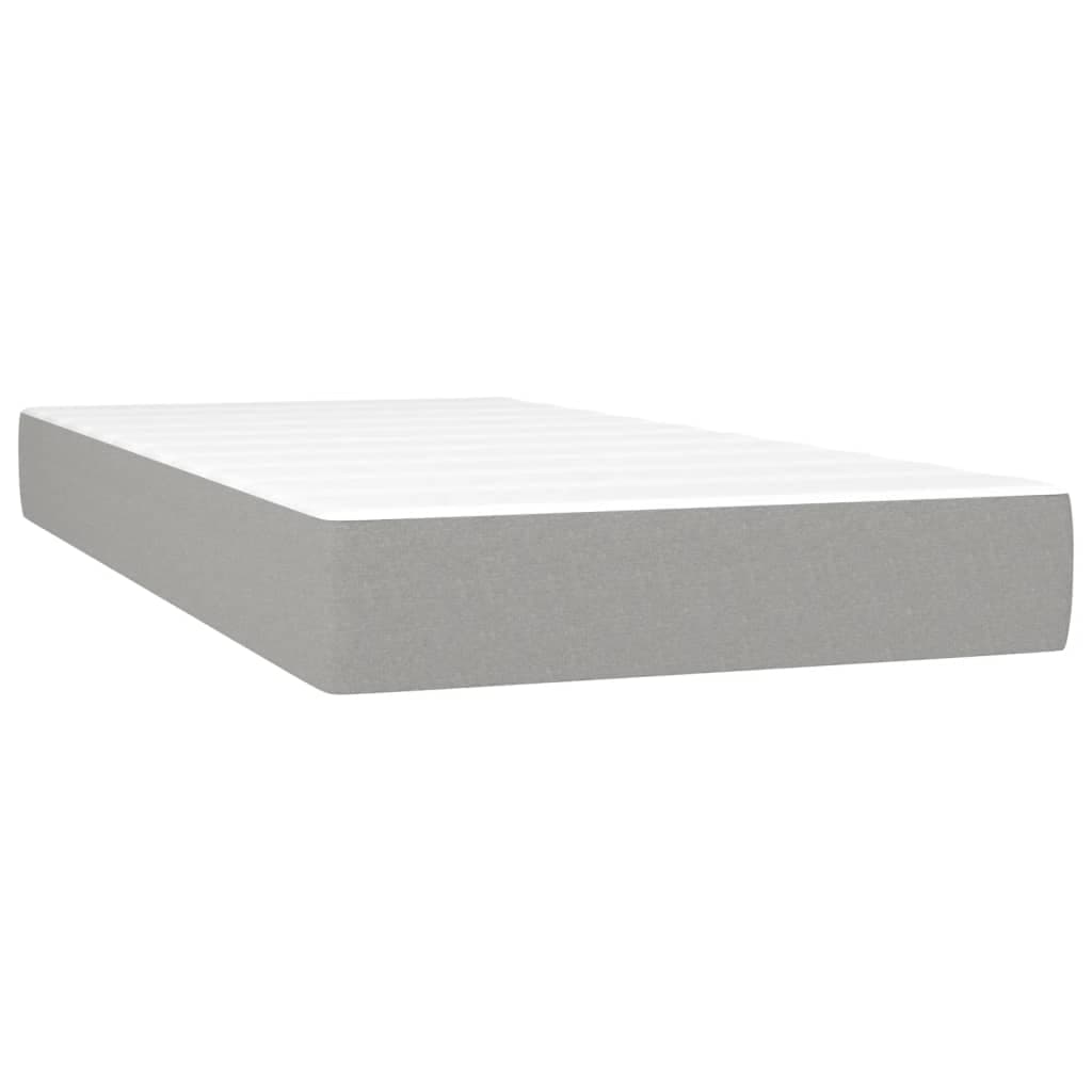 vidaXL Colchão de molas ensacadas firmeza média 100x200x20 cm tecido cinza-claro