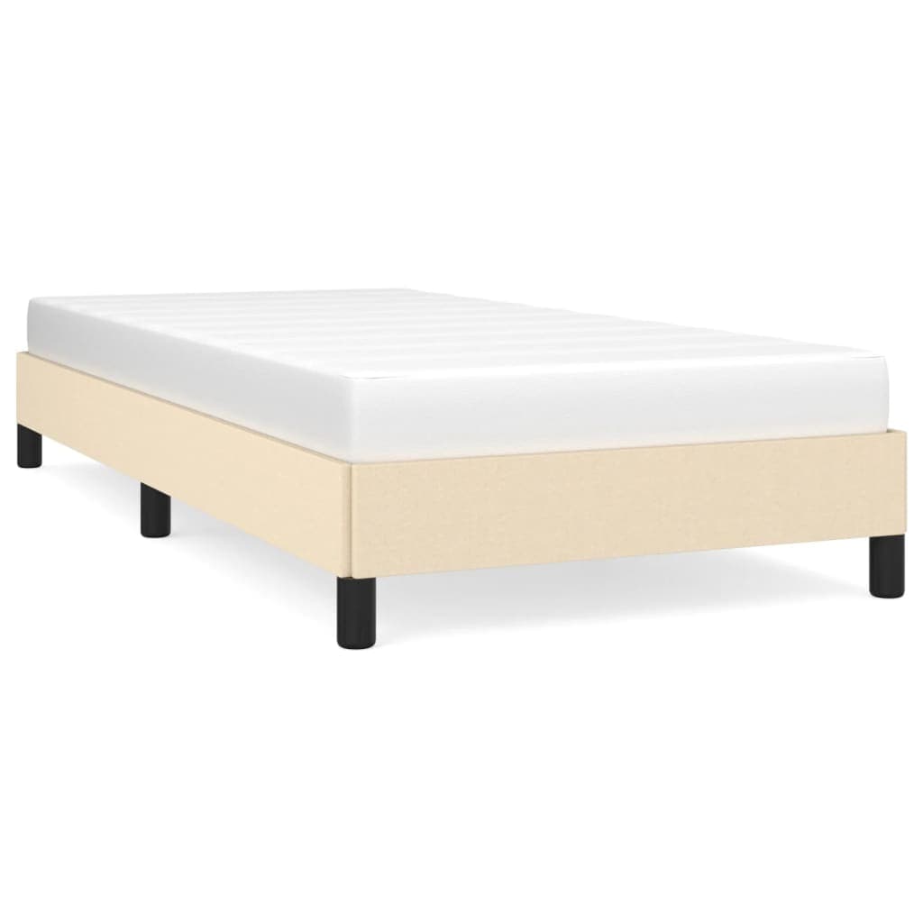 vidaXL Estrutura de cama sem colchão 90x190 cm tecido creme