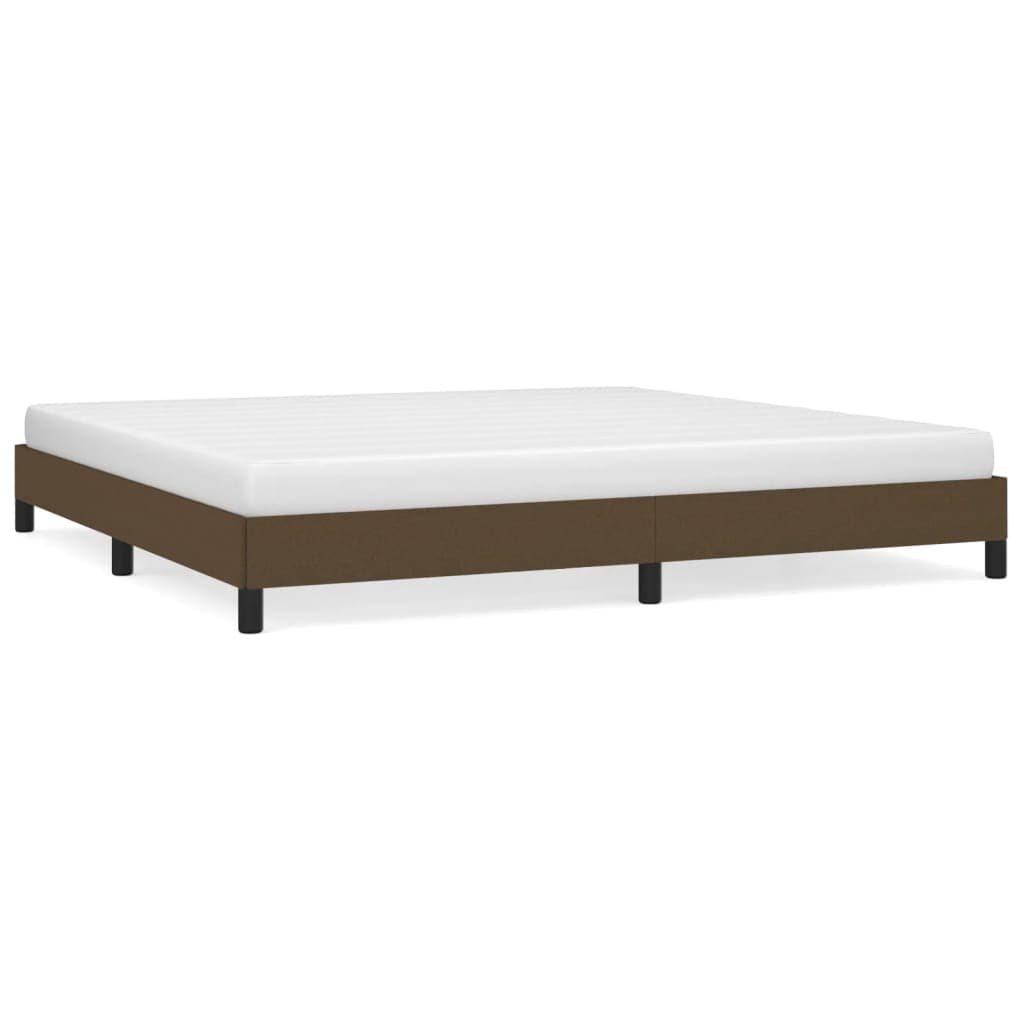 vidaXL Estrutura de cama sem colchão 200x200 cm tecido castanho-escuro
