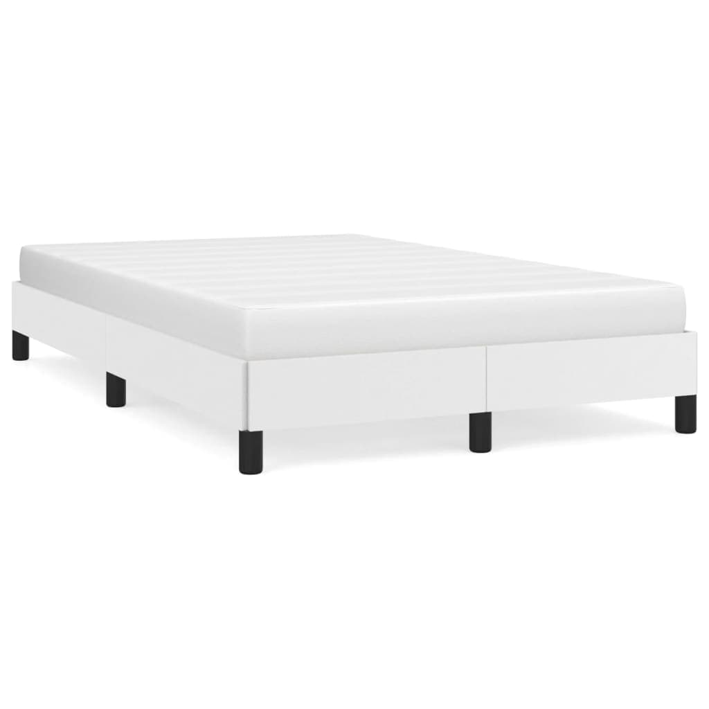 vidaXL Estrutura de cama 120x200 cm couro artificial branco