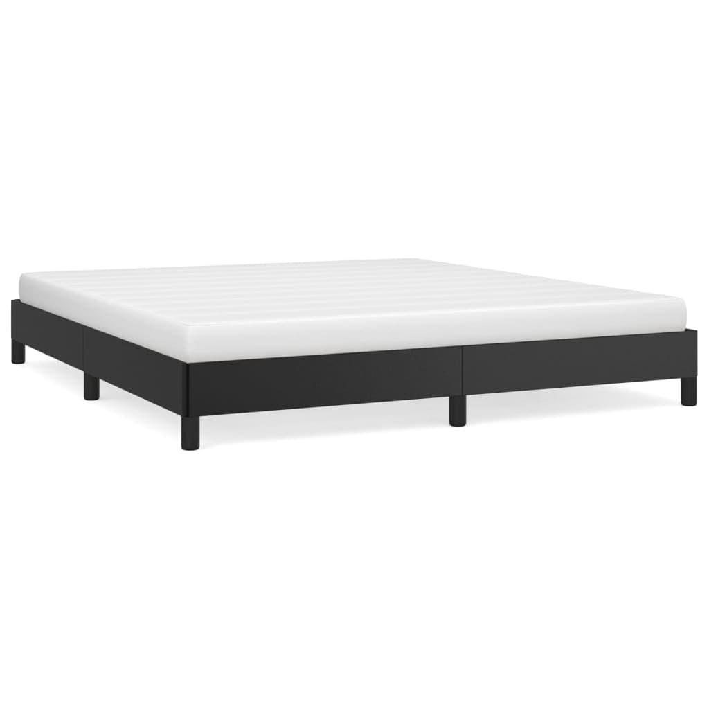 vidaXL Estrutura de cama 160x200 cm couro artificial preto