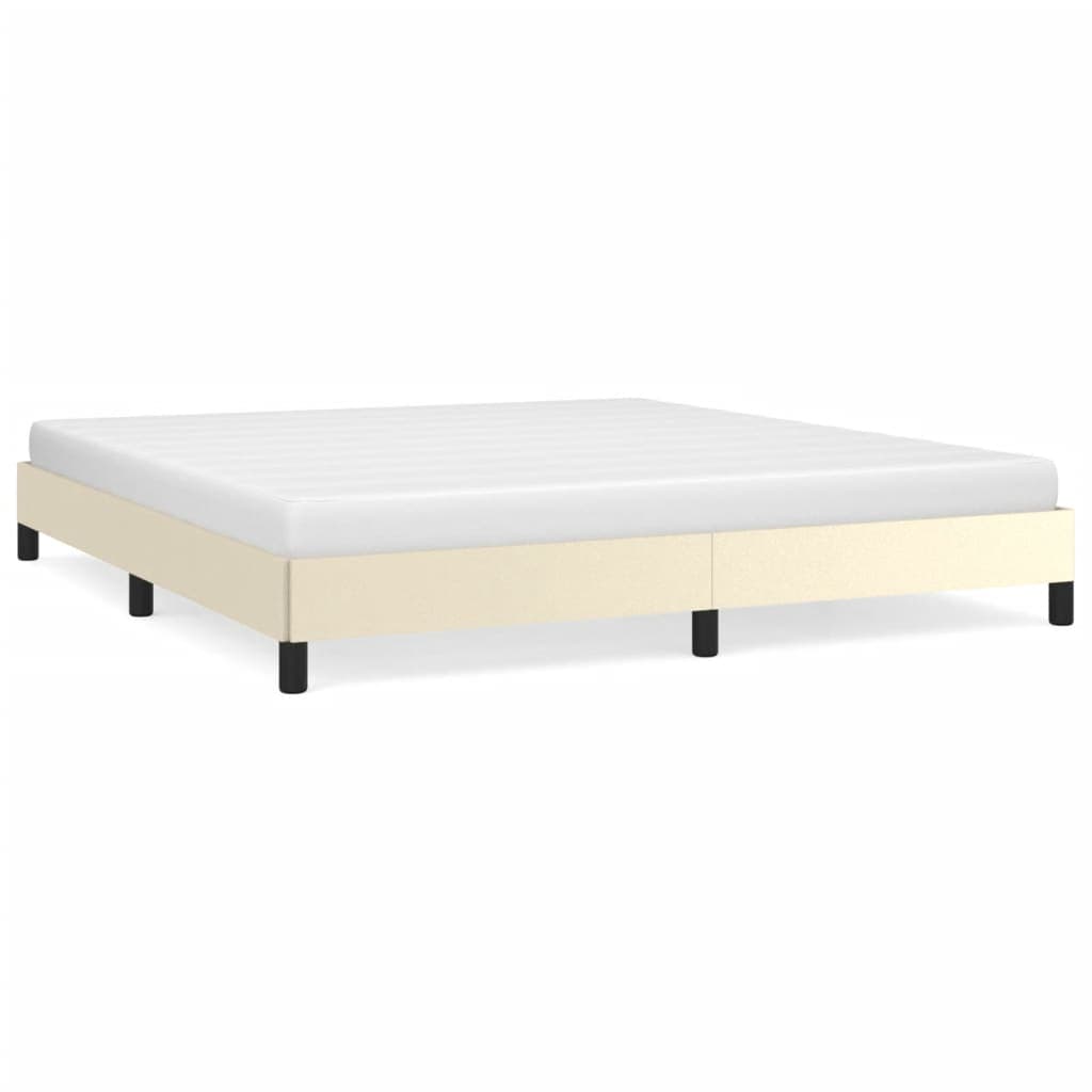 vidaXL Estrutura de cama 180x200 cm couro artificial cor creme
