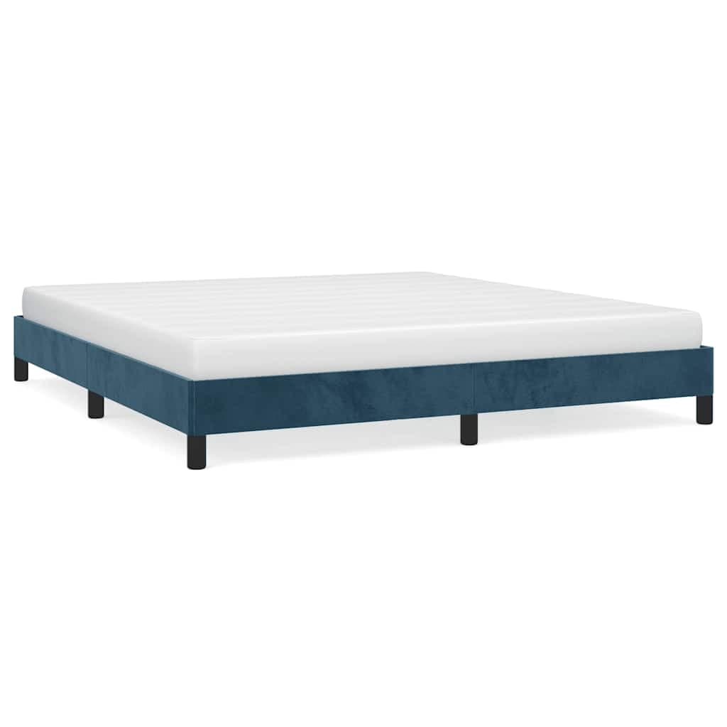 vidaXL Estrutura de cama sem colchão 160x200 cm veludo azul-escuro