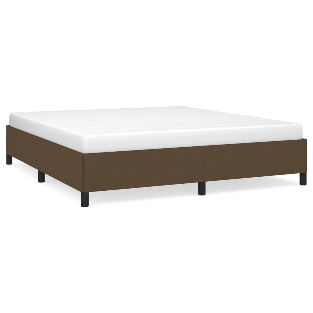 vidaXL Estrutura de cama sem colchão 180x200 cm tecido castanho-escuro