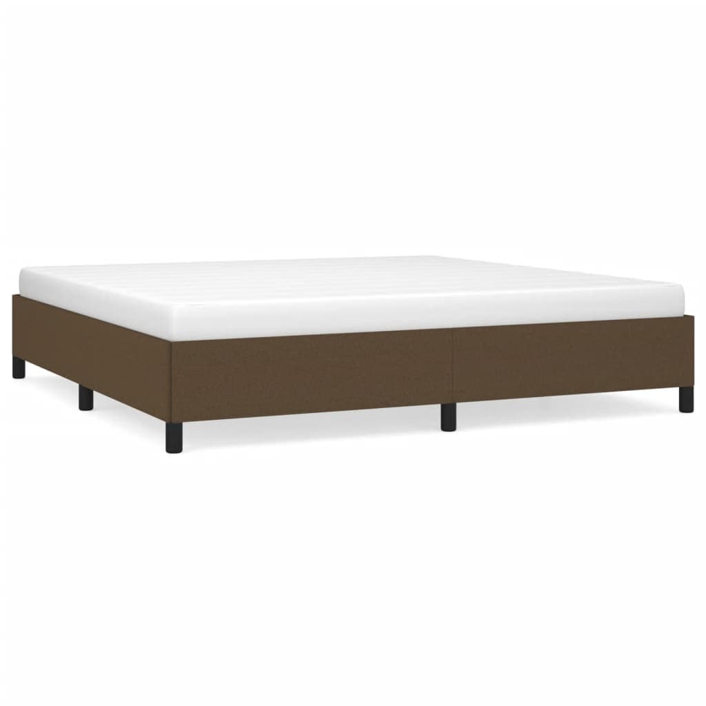 vidaXL Estrutura de cama sem colchão 200x200 cm tecido castanho-escuro