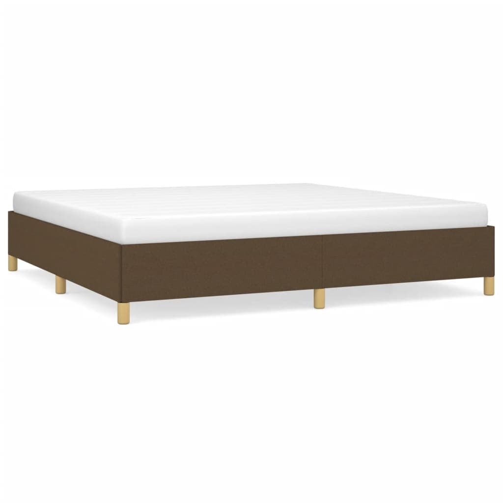 vidaXL Estrutura de cama sem colchão 200x200 cm tecido castanho-escuro