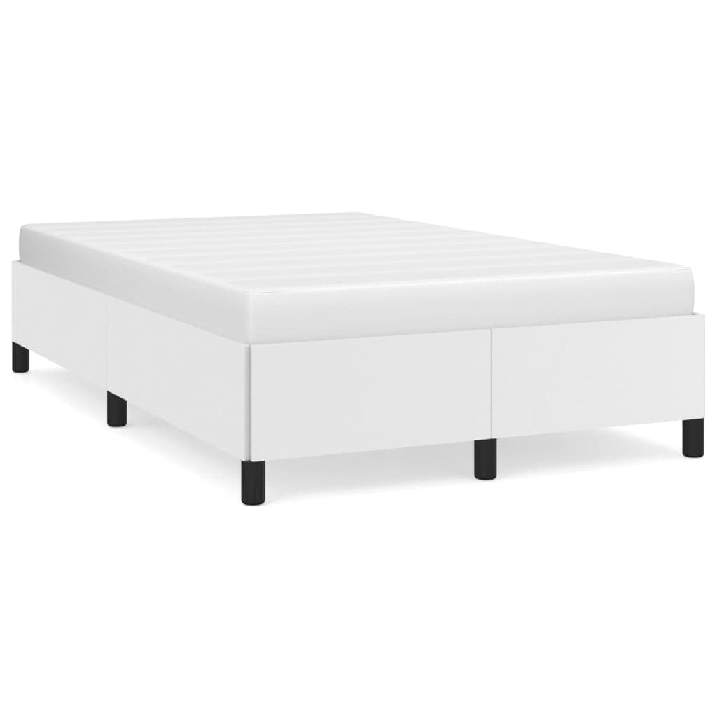 vidaXL Estrutura de cama 120x200 cm couro artificial branco