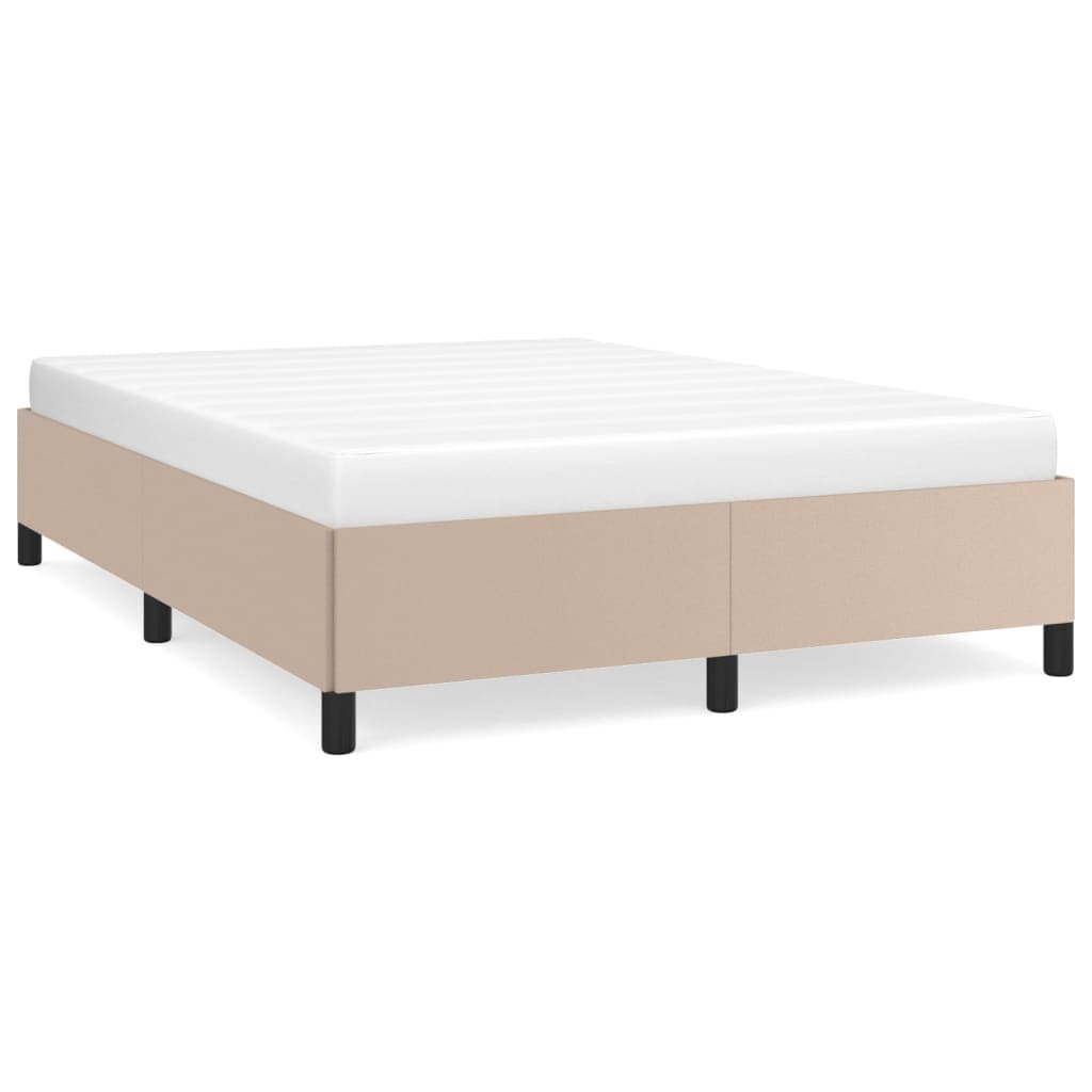 vidaXL Estrutura de cama 140x200 cm couro artificial cappuccino