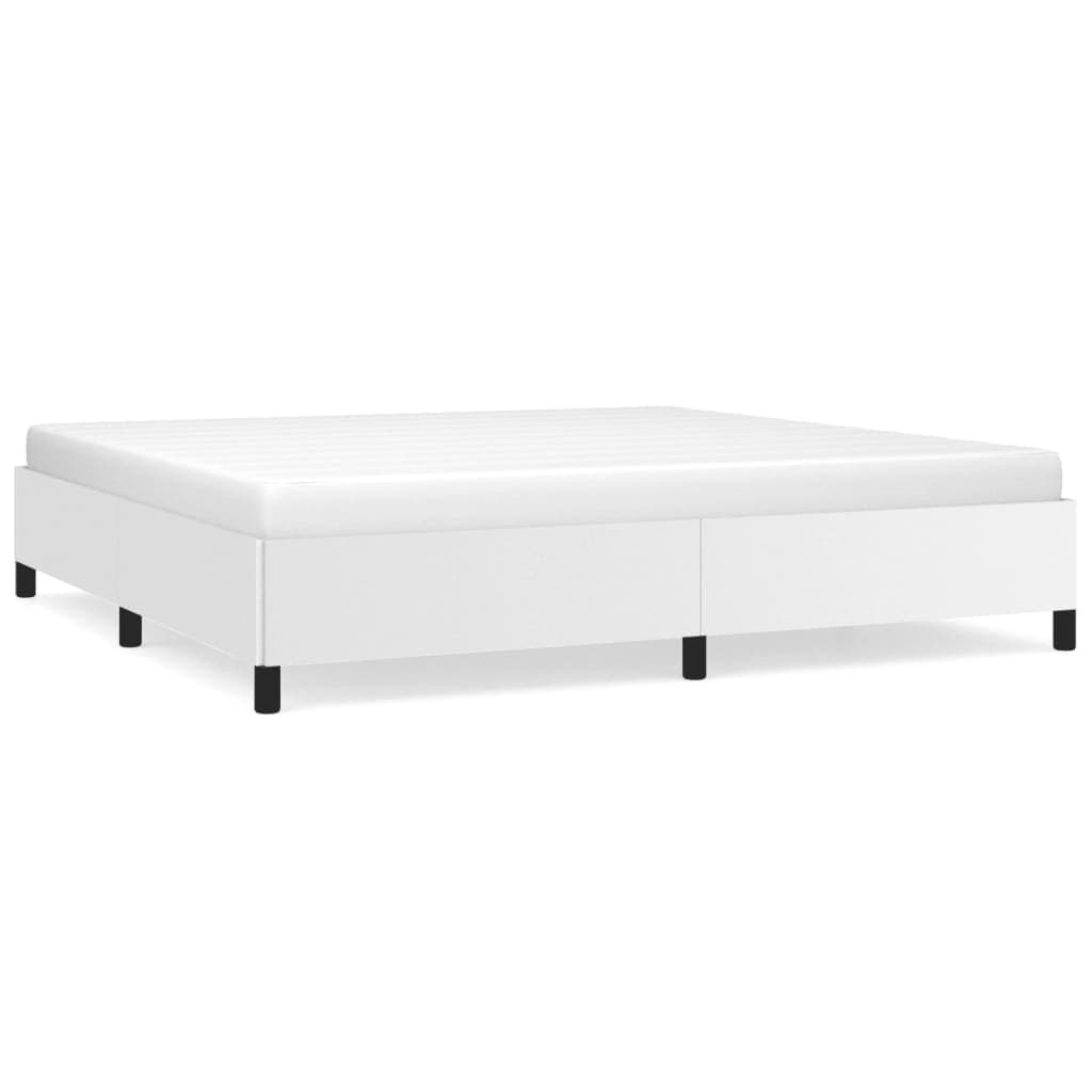 vidaXL Estrutura de cama 200x200 cm couro artificial branco