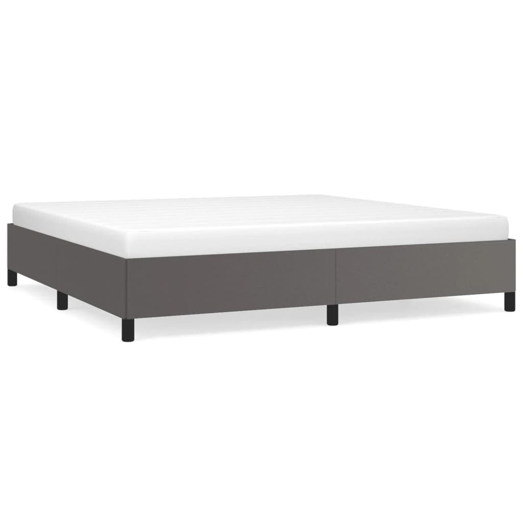 vidaXL Estrutura de cama 200x200cm couro artificial cinzento