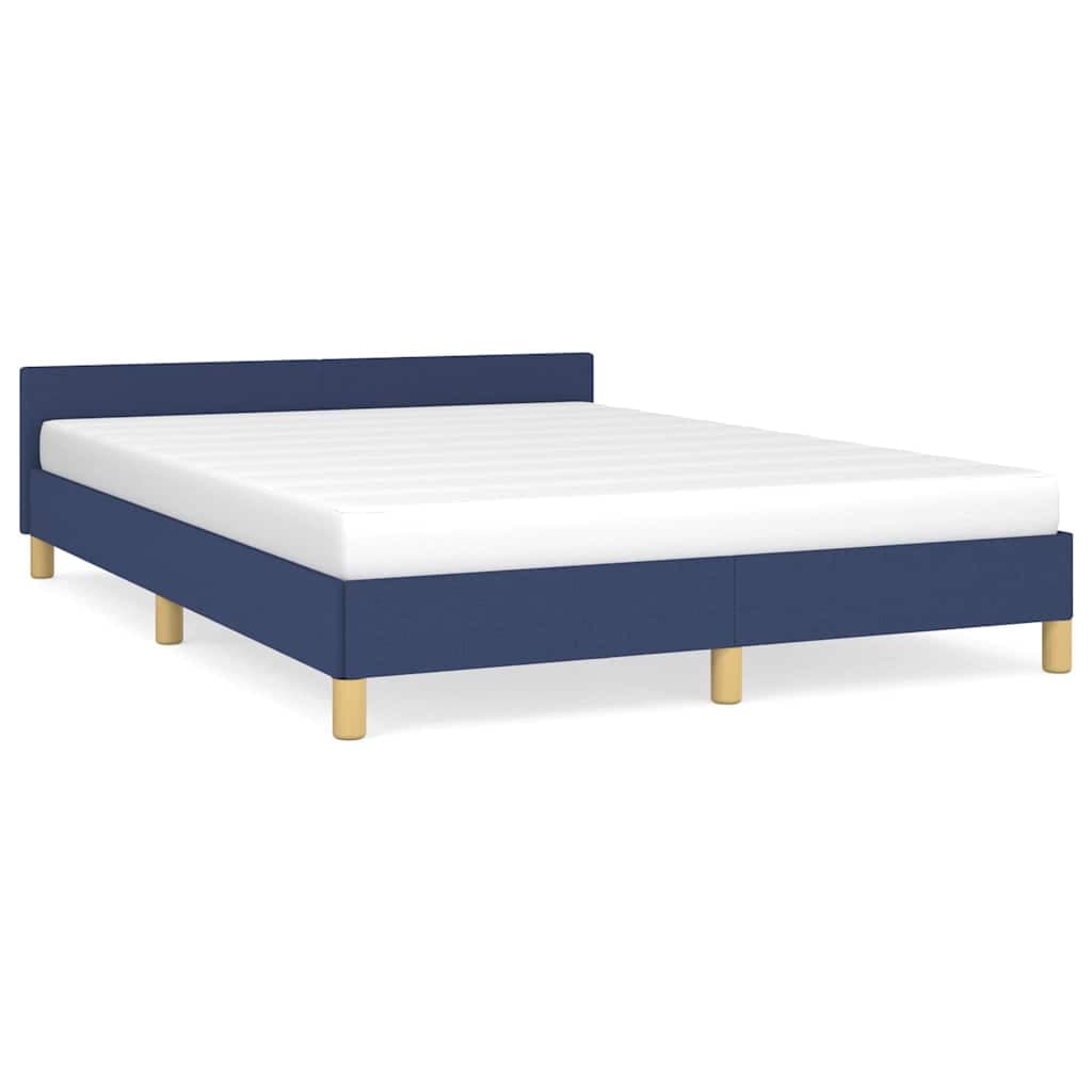 vidaXL Estrutura cama c/ cabeceira sem colchão 140x200 cm tecido azul