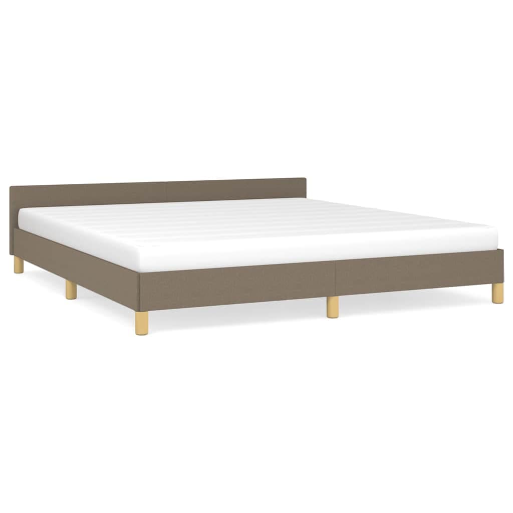 vidaXL Cama sem colchão 160x200 cm tecido castanho-acinzentado