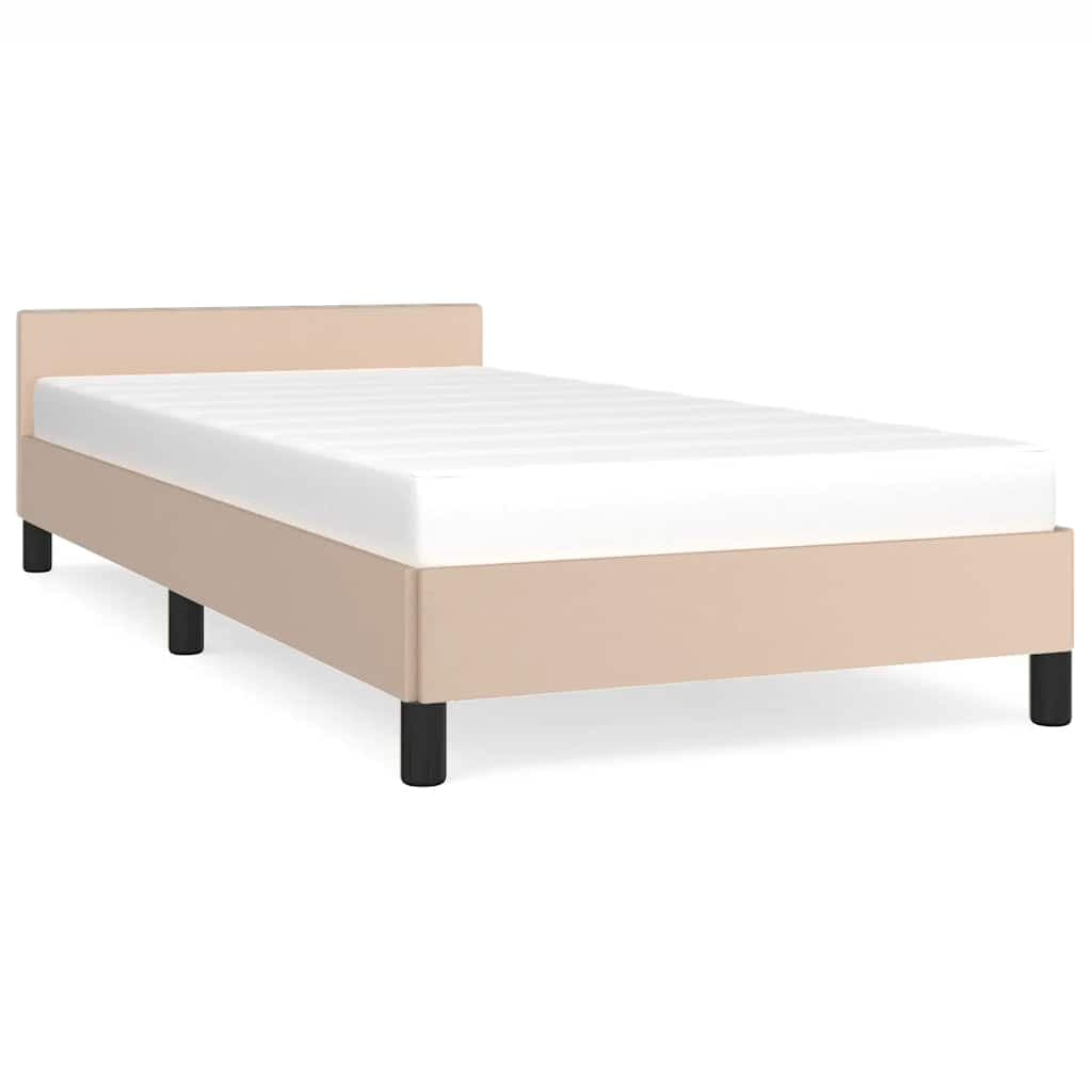vidaXL Estrutura cama c/ cabeceira sem colchão 80x200 cm cappuccino