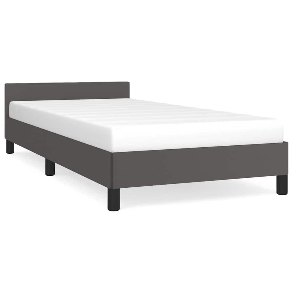 vidaXL Estrutura cama c/ cabeceira sem colchão 100x200 cm cinzento