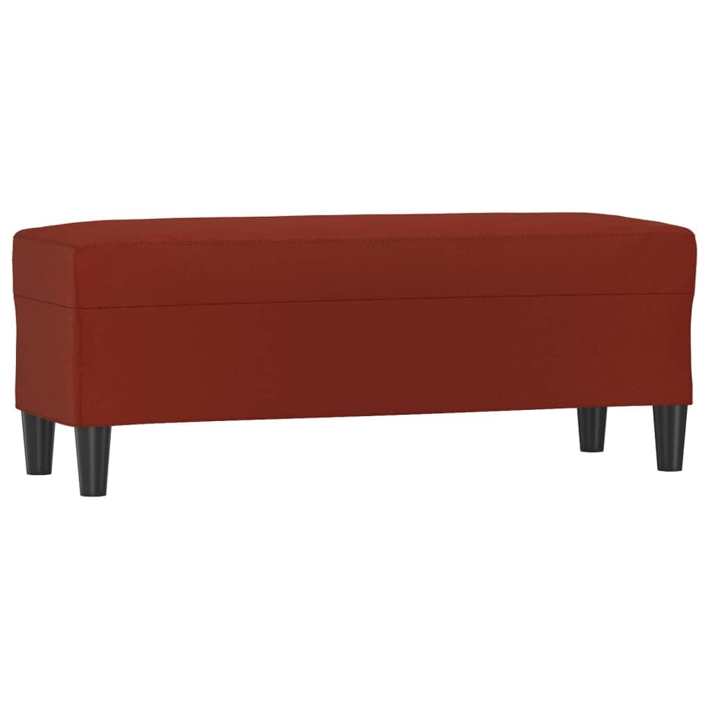 vidaXL Banco 100x35x41 cm couro artificial vermelho tinto