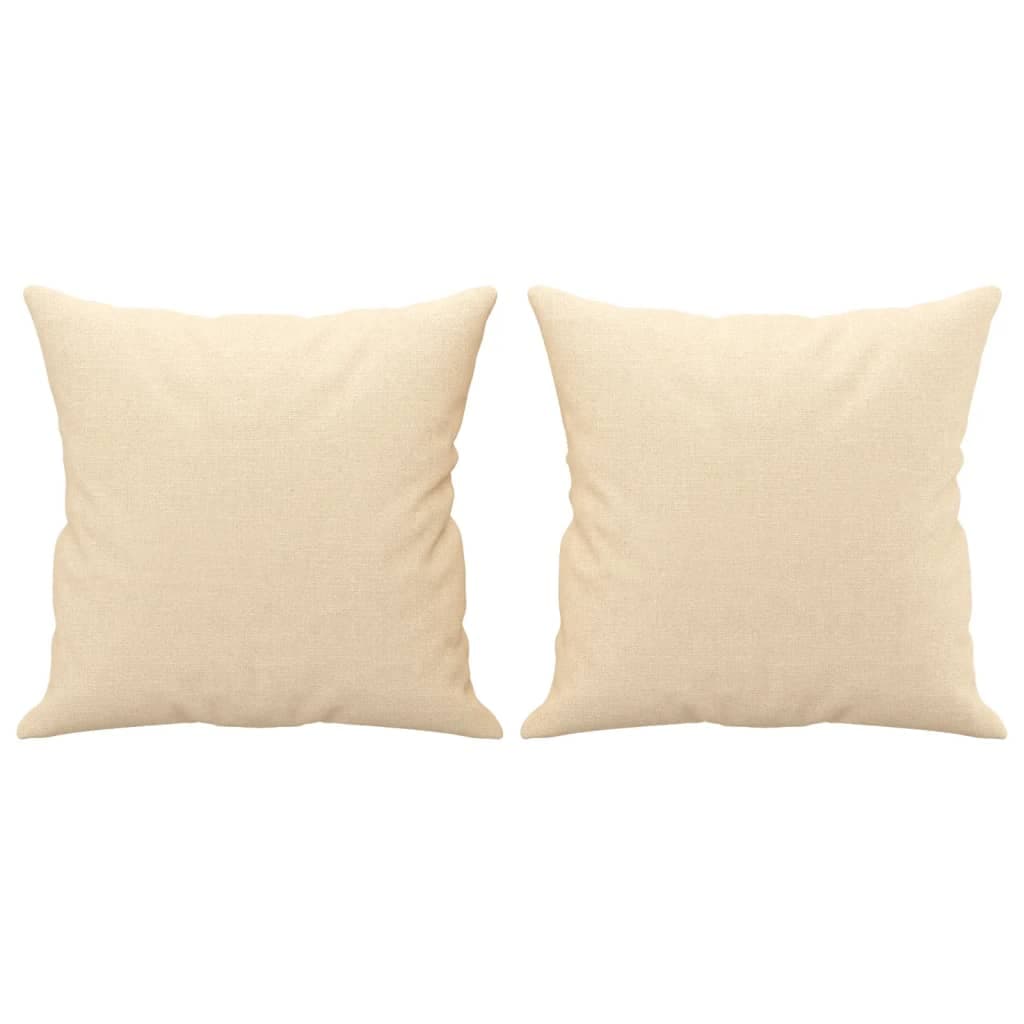 vidaXL Almofadas decorativas 2 pcs 40x40 cm tecido cor creme