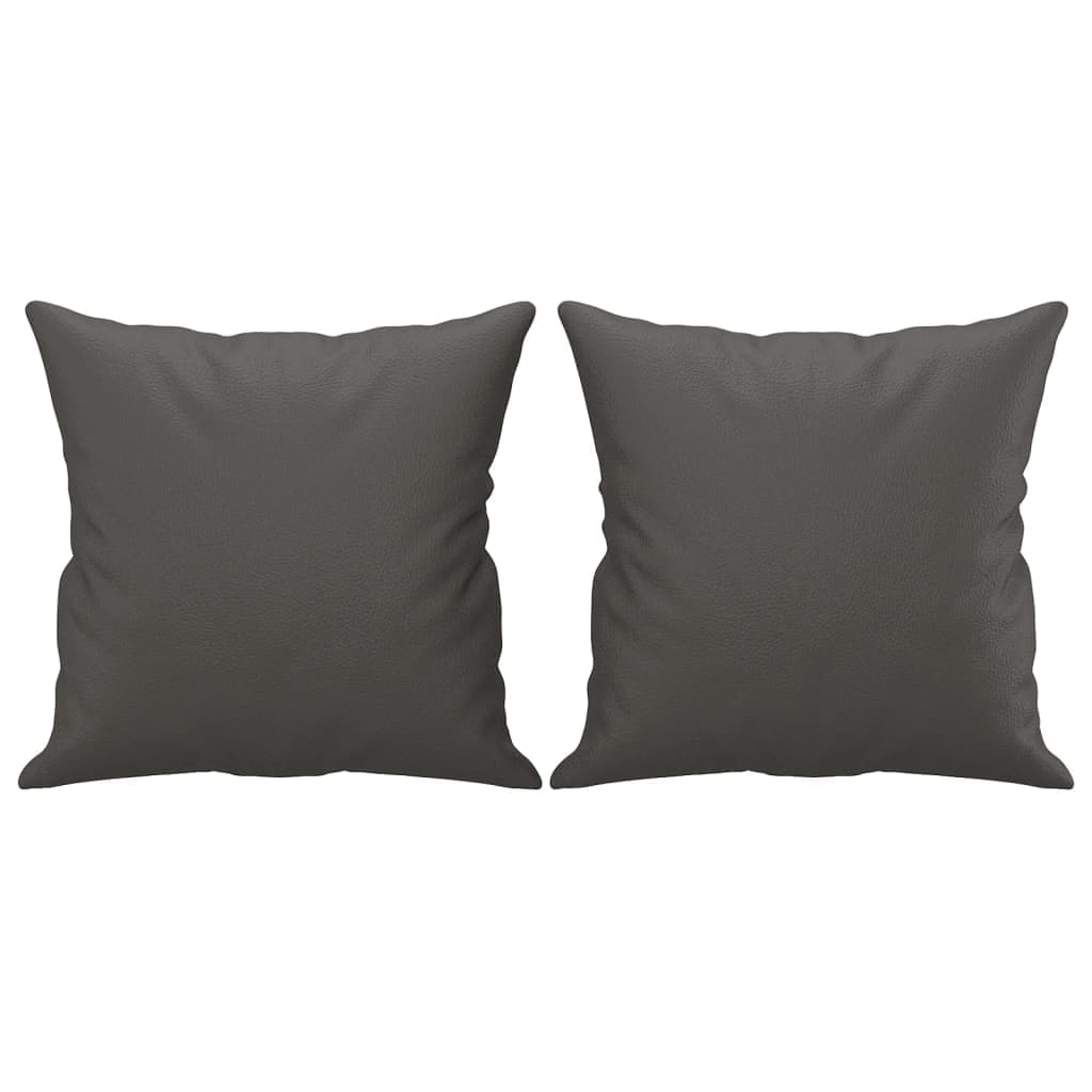 vidaXL Almofadas decorativas 2 pcs 40x40 cm couro artificial cinzento