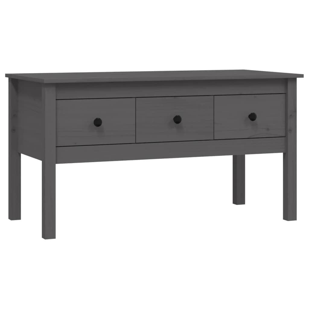 vidaXL Mesa de centro 102x49x55 cm pinho maciço cinza