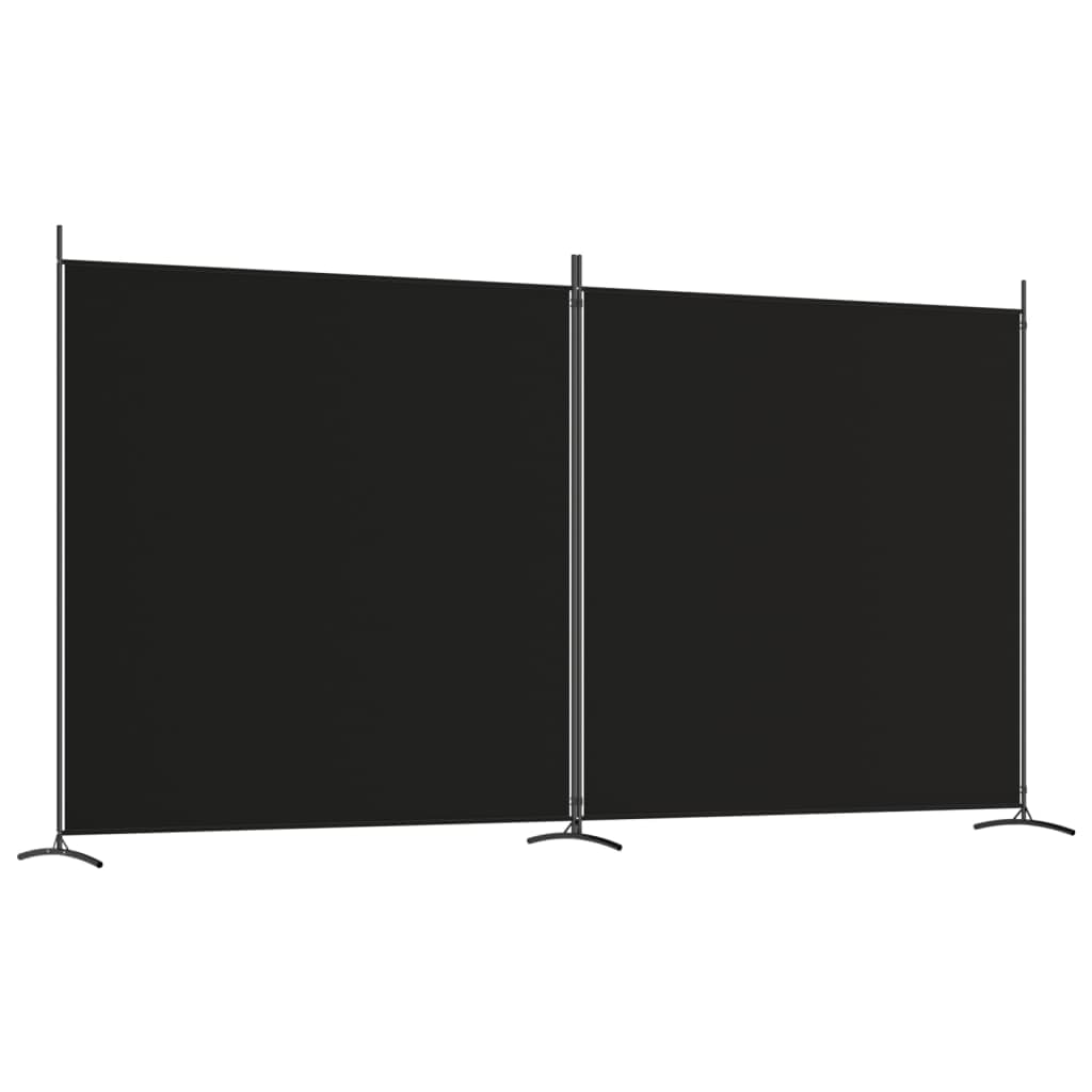 vidaXL Divisória/biombo com 2 painéis 348x180 cm tecido preto