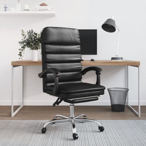 Cadeira Escritório Massagens Reclinável Couro Artificial Preto - 349727