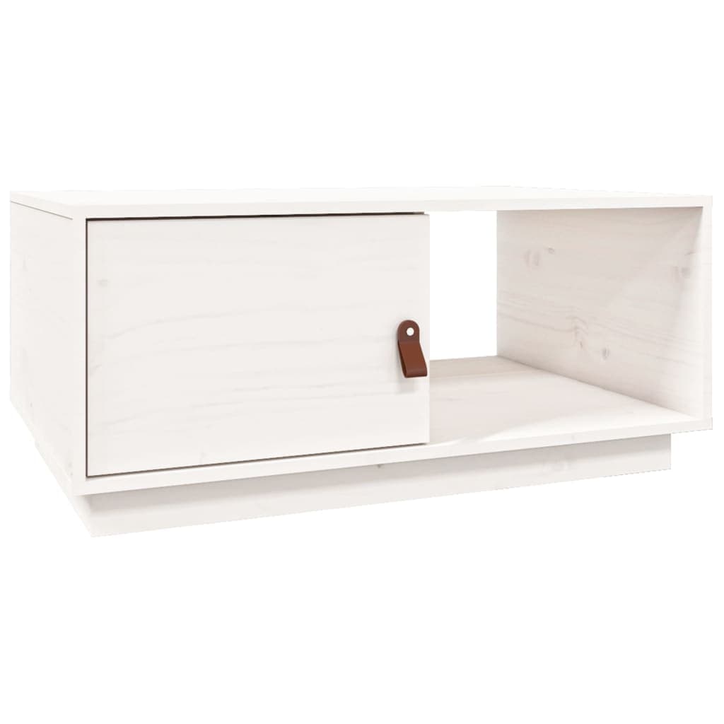 vidaXL Mesa de centro 80x80x35,5 cm madeira de pinho maciça branco