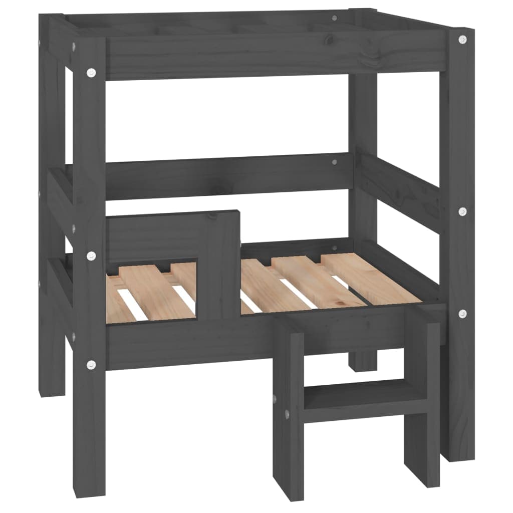 vidaXL Cama para cães 55,5x53,5x60 cm madeira de pinho maciça cinza