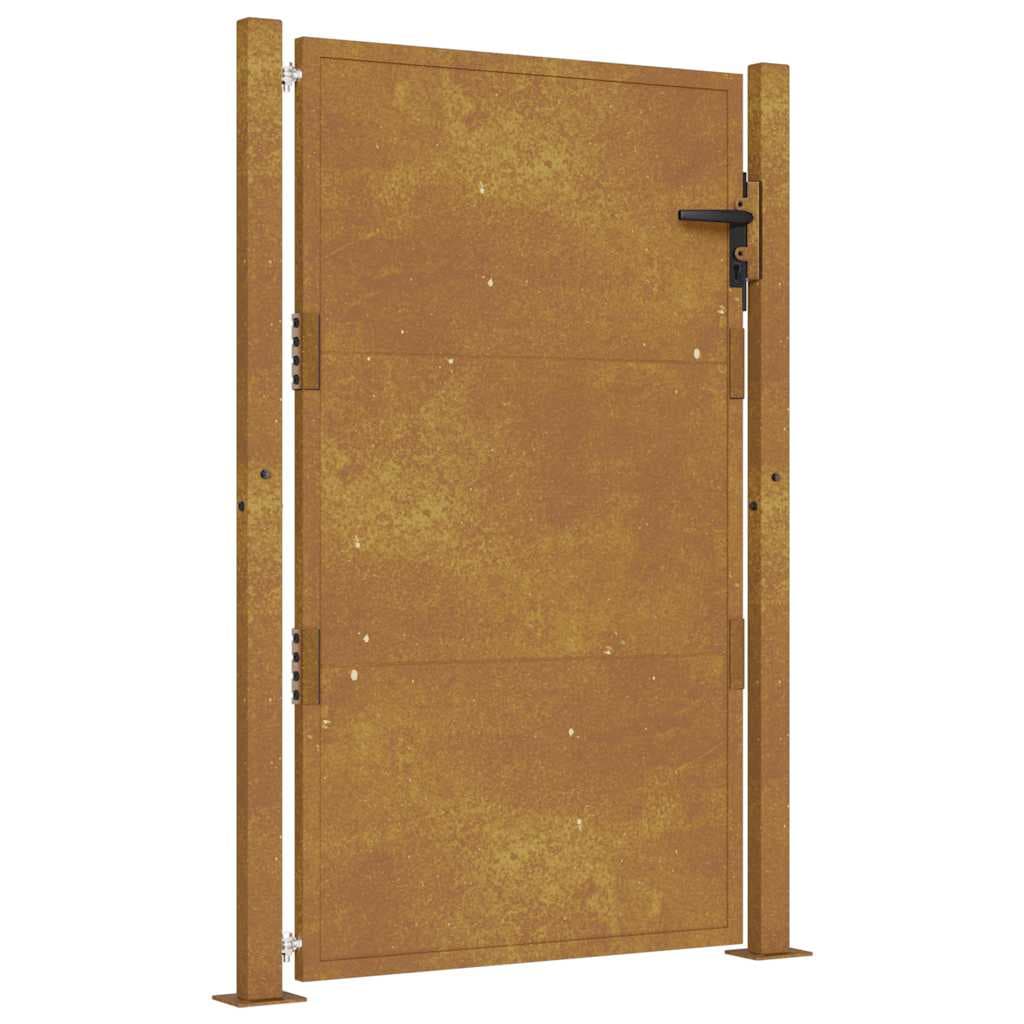 vidaXL Portão de jardim 100x125 cm Aço Corten