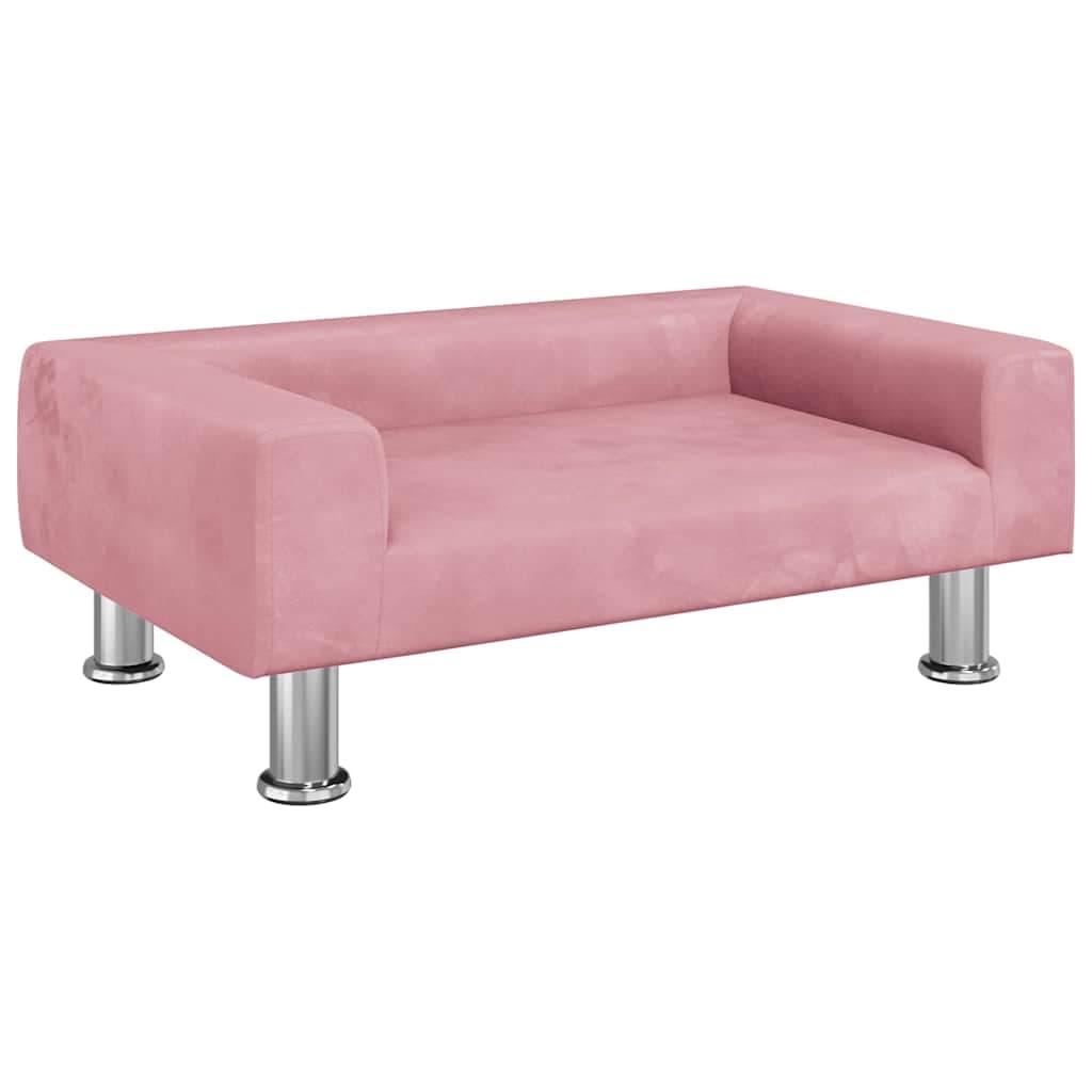 vidaXL Cama para cães 70x45x26,5 cm veludo rosa