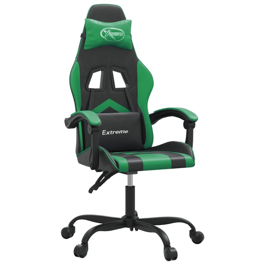 Cadeira Gaming Couro Artificial Preto e Verde