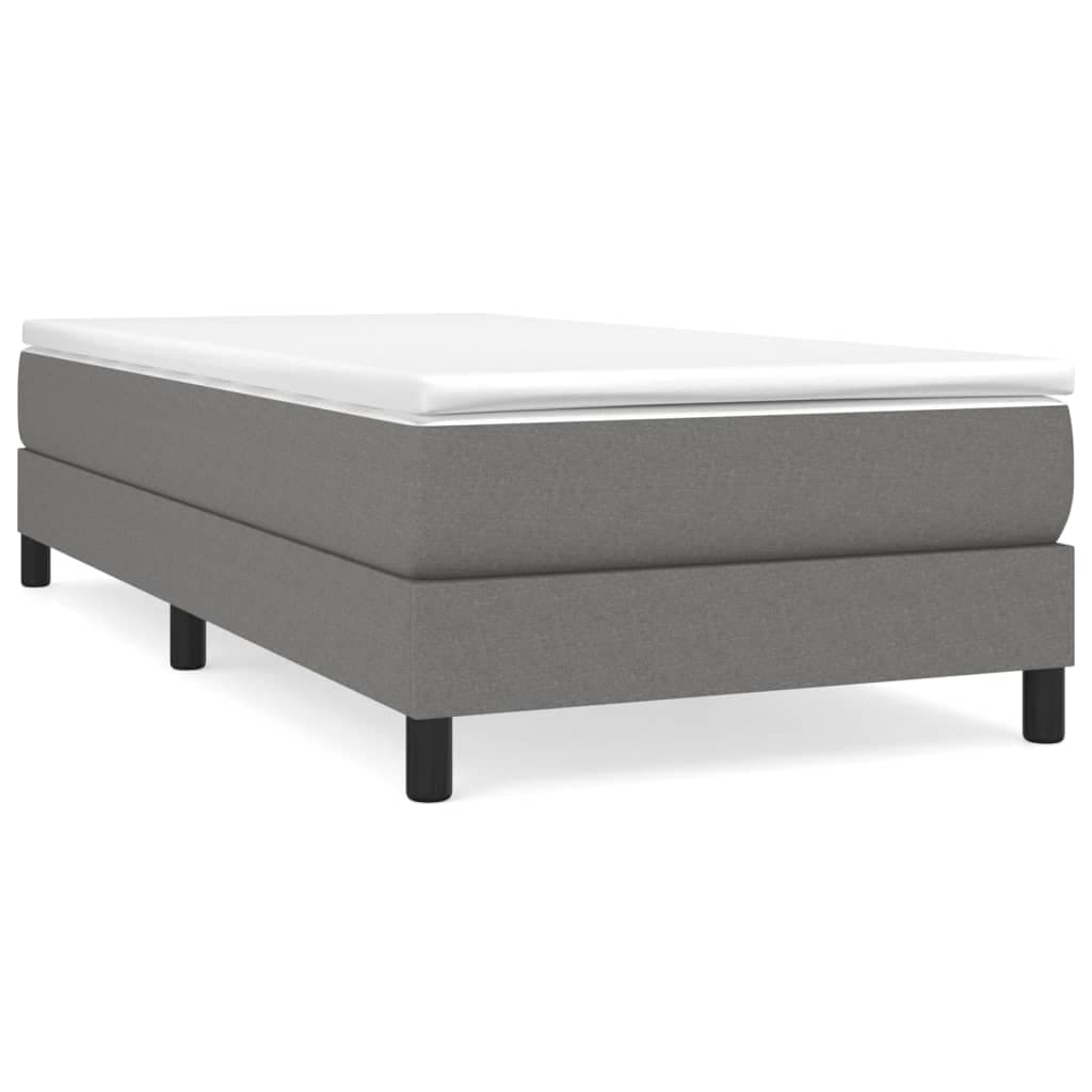 vidaXL Estrutura de cama com molas 80x200 cm tecido cinzento-escuro