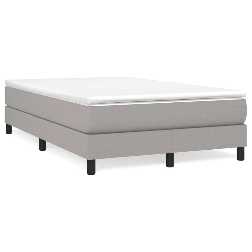 vidaXL Estrutura de cama com molas 120x200 cm tecido cinzento-claro