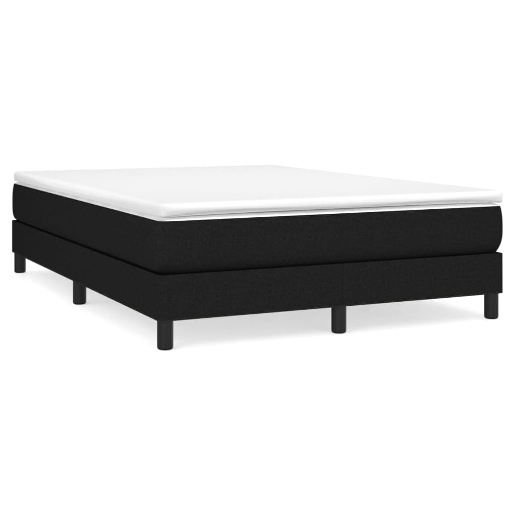 vidaXL Estrutura de cama com molas 140x200 cm tecido preto