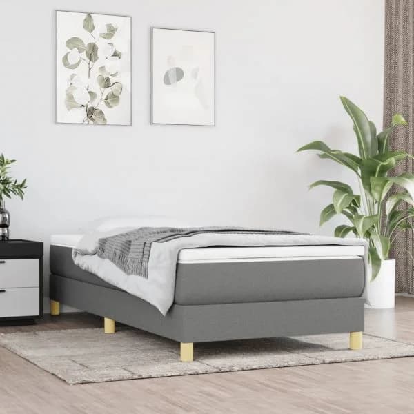 vidaXL Estrutura de Cama sem Colchão 80x200 cm Tecido Cinzento-escuro - 739174033