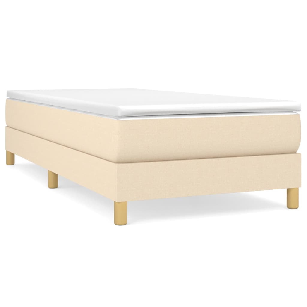 vidaXL Estrutura de Cama sem Colchão 100x200 cm Tecido Cor Creme - 1167629170