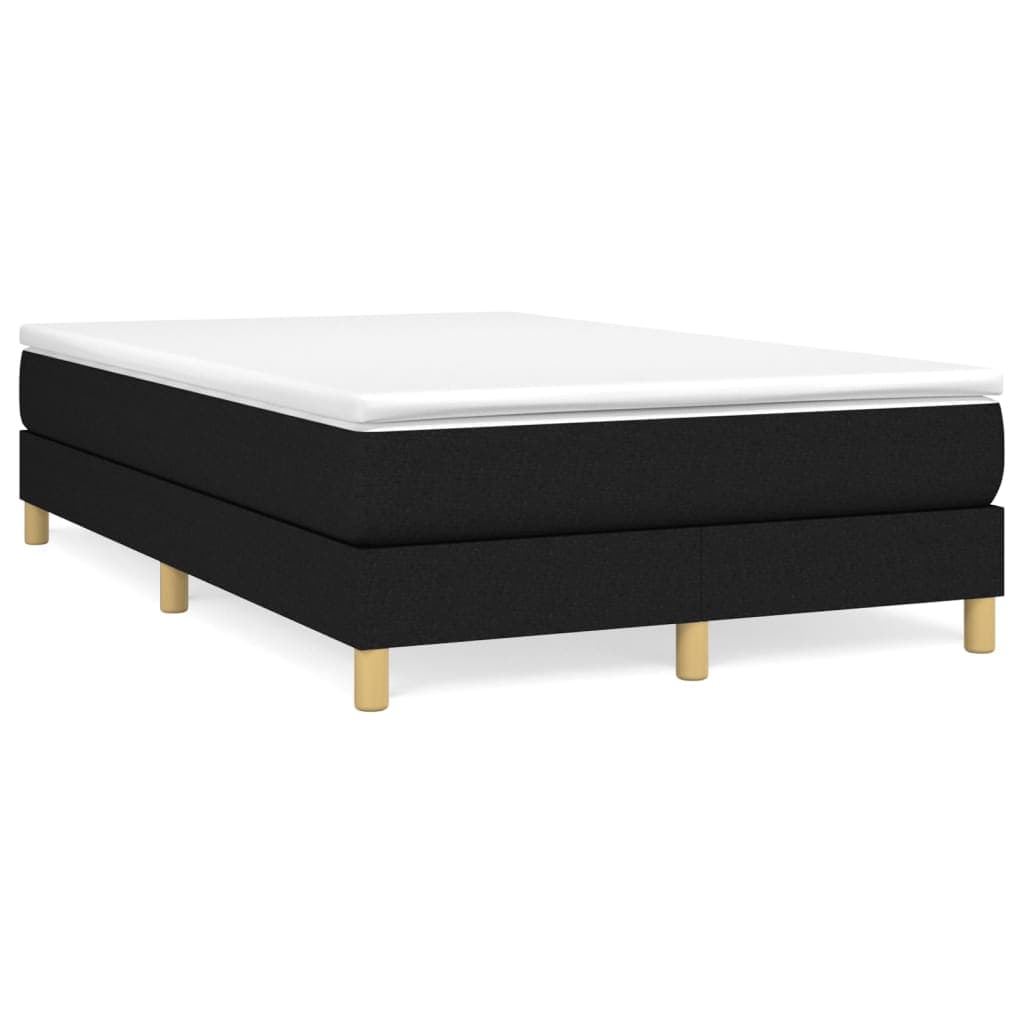 vidaXL Estrutura de cama com molas 120x200 cm tecido preto