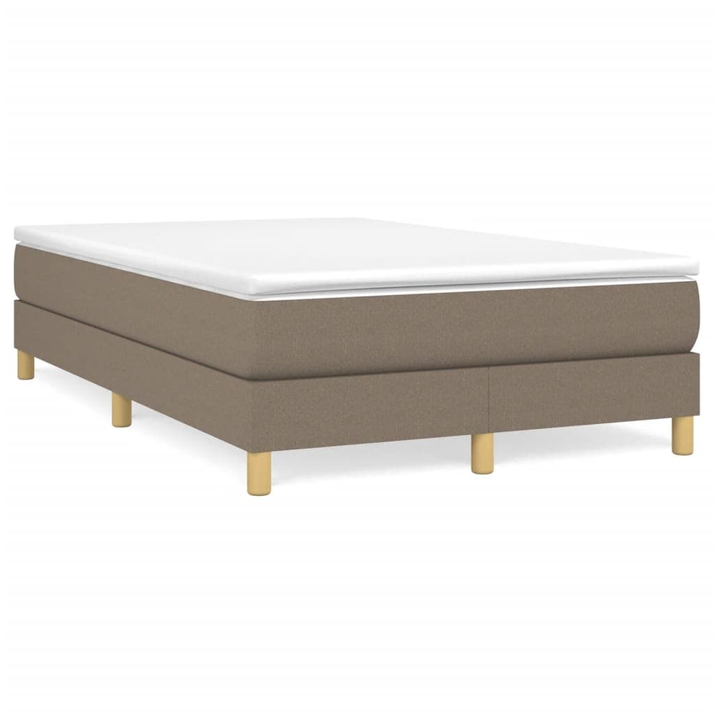 vidaXL Estrutura de cama com molas sem colchão 120x200 cm tecido cinza-acastanhado
