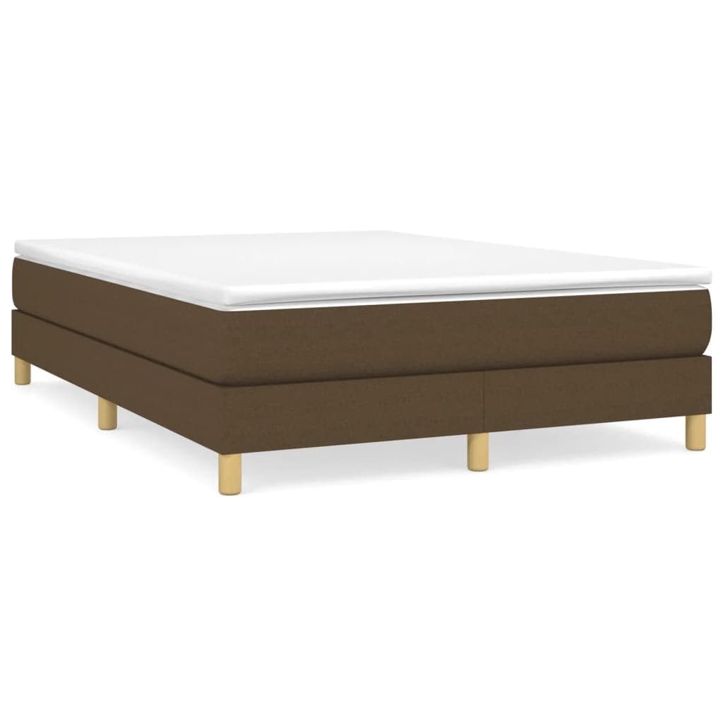 vidaXL Estrutura de cama com molas 140x190 cm tecido castanho-escuro