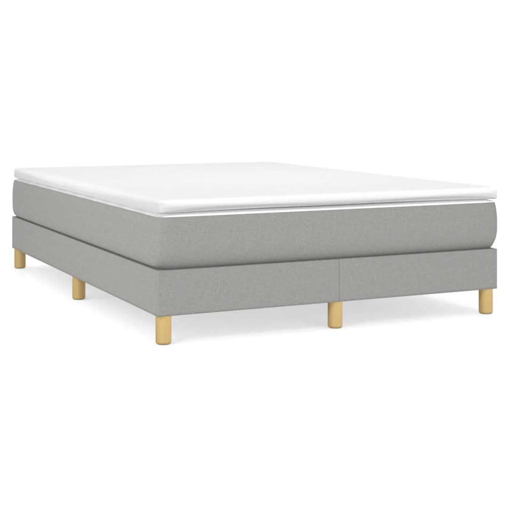 vidaXL Estrutura de cama com molas 140x200 cm tecido cinzento-claro