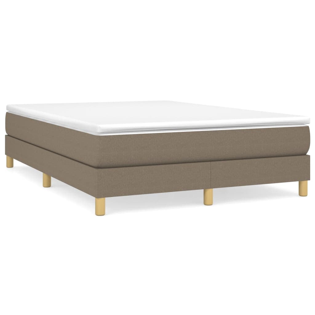 vidaXL Estrutura de cama com molas 140x200 cm tecido castanho-acinzentado